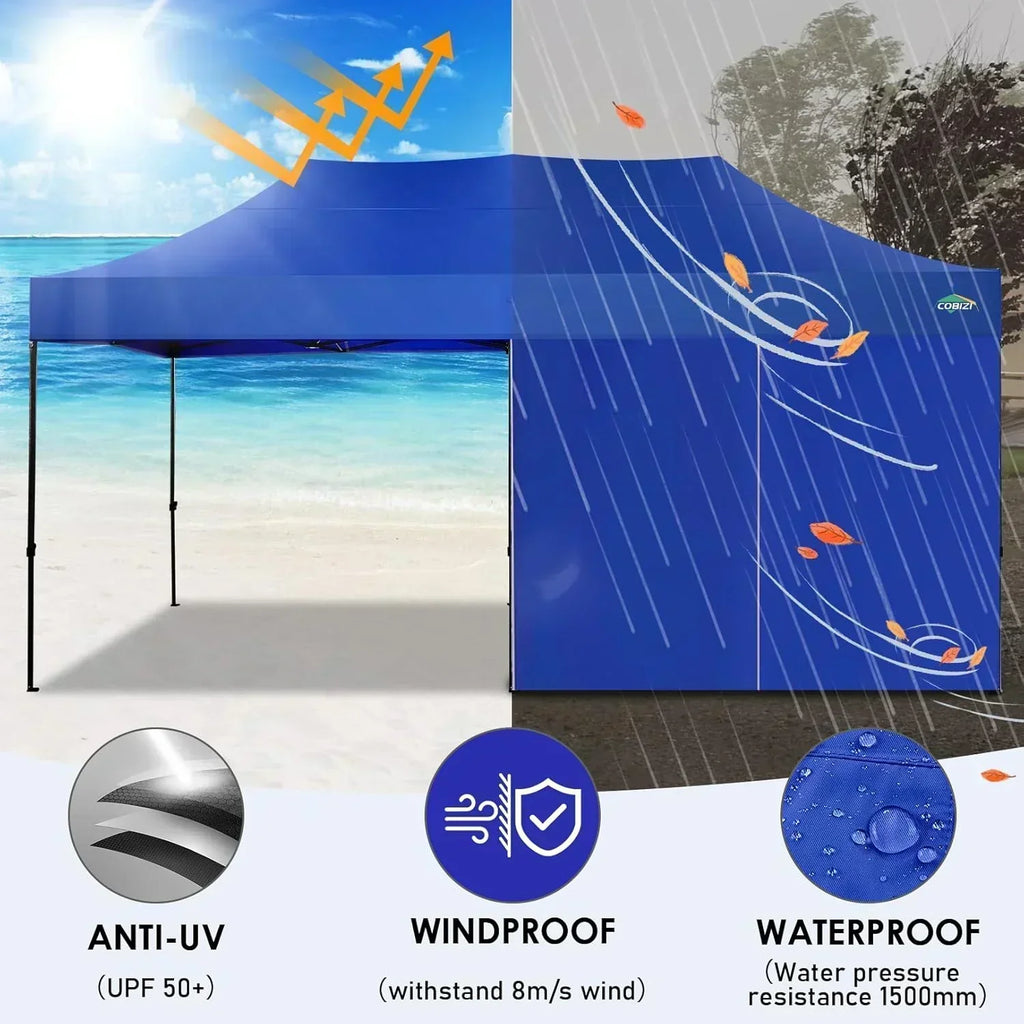 COBIZI 10x20 Heavy Duty Pop up Canopy Tent 6 sidewalls Commercial Canopy Wedding Party Tents
