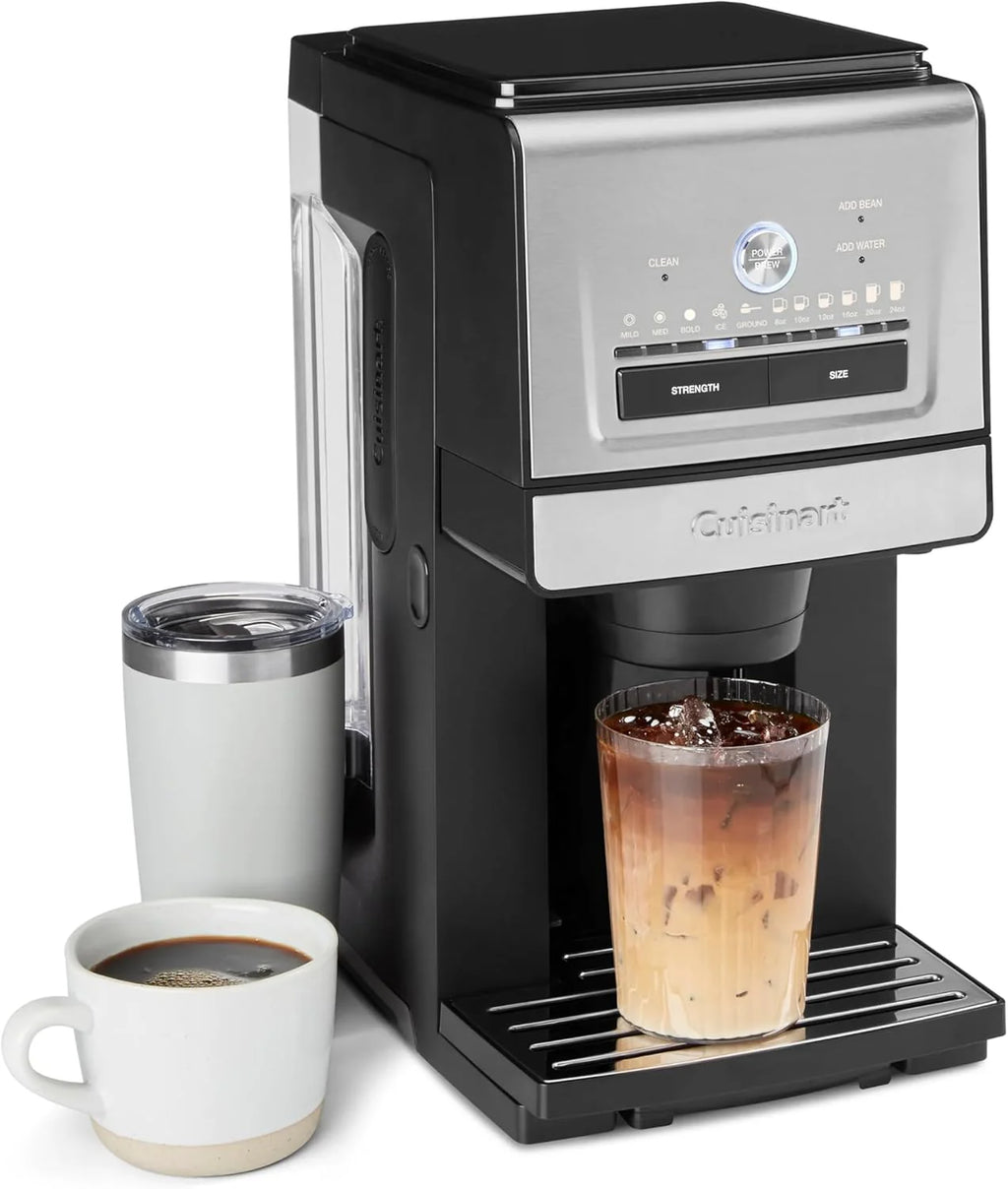 Cuisinart Coffee Maker, Custom Grind and Brew Single Cup Coffee Maker, 6 Cup Sizes, Built-in Stainless Steel Burr Mill, Adjustable Strength, Grind Control and Over Ice Feature, Easy Cleaning, DGB-30