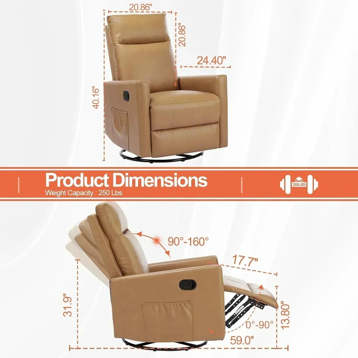 Sweetcrispy Massage Recliner Chair for Adults Adjustable Home Theater Seating