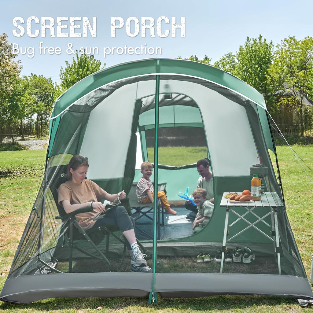 PORTAL 6/8/10 Person Family Camping Tent with Screen Room Water Resistant Big Tunnel Tent