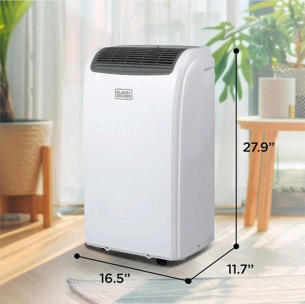 BLACK+DECKER 10,000 BTU Portable Air Conditioner for Rooms up to 450 Sq. with Remote Control, White