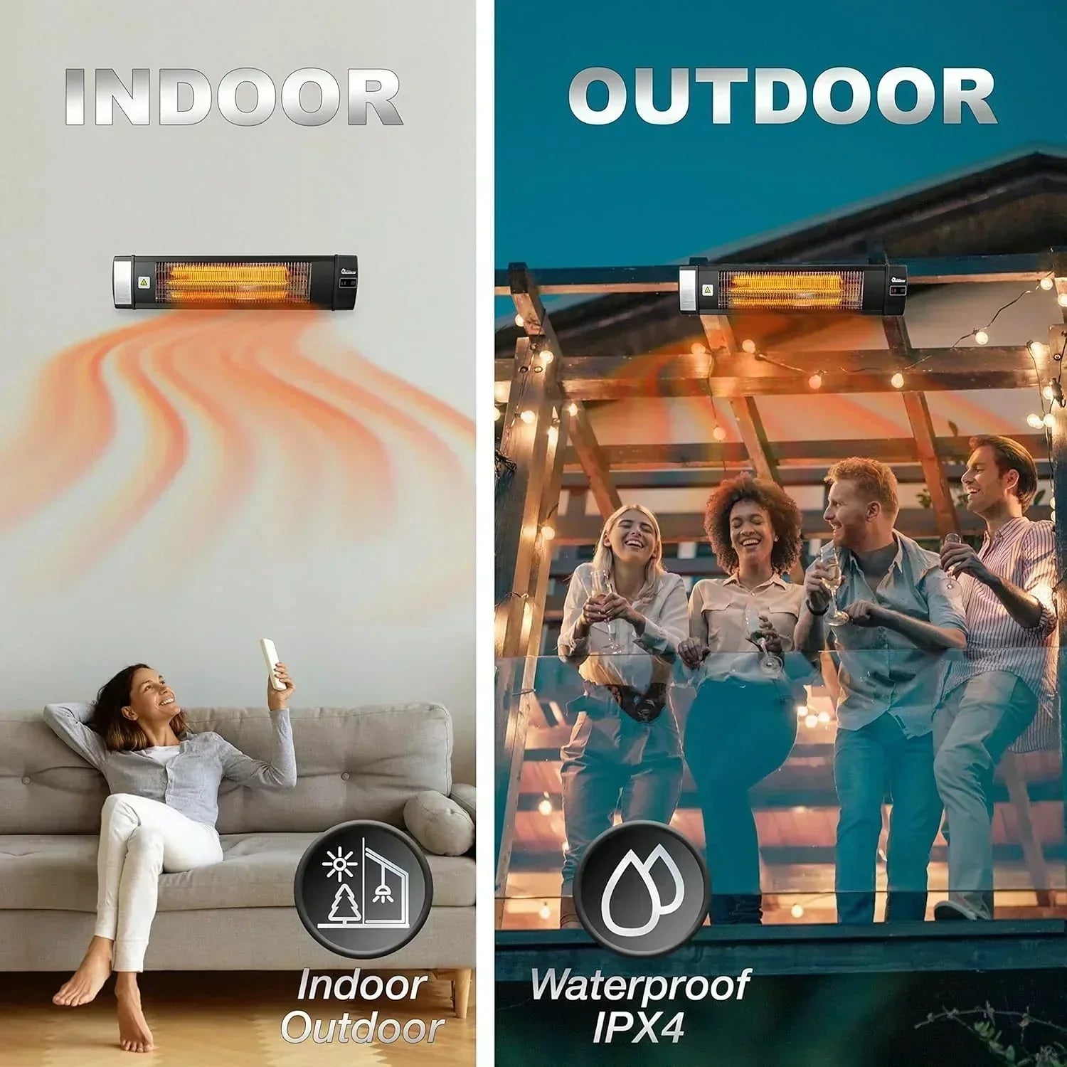 Smart greenhouse heater with built-in temperature control and digital thermostat