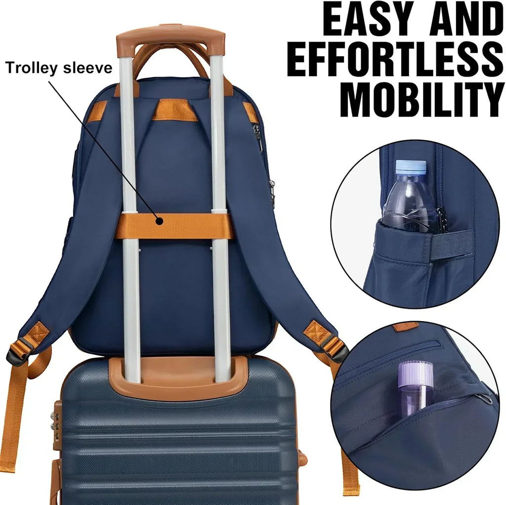 LONG VACATION 6 Piece Luggage Set Carry on Suitcase with ABS+PC hardshell Spinner Wheels