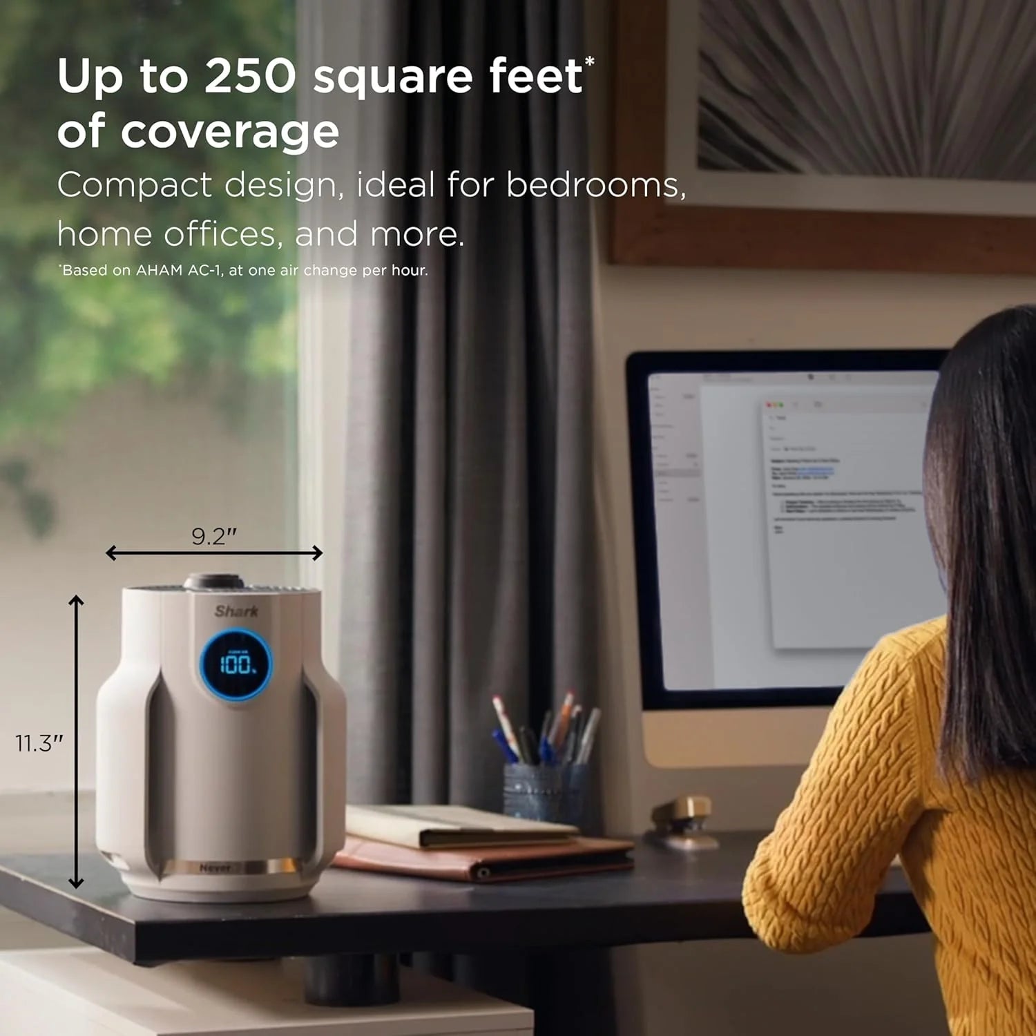 Air Purifier Compact Pro with Long-lasting HEPA Exceeding Filtration, For Pet Dander, Dust, Smoke, Allergens, Up to 250 sq. ft.