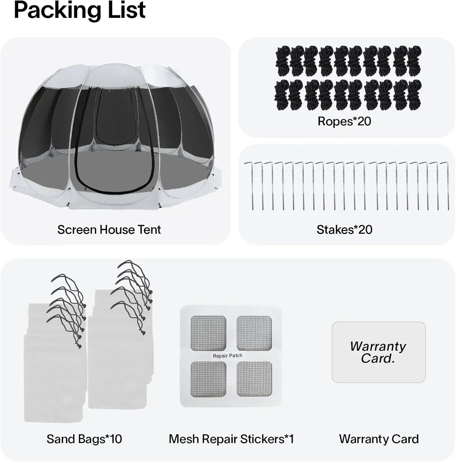 Screen gazebo sleeps 6-10-15 people Igloo-style canopy tent mosquito net on the sides Perfect
