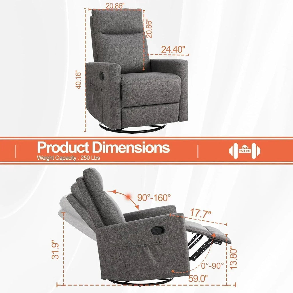 Adult massage recliner adjustable home theater seat modern fabric recliner