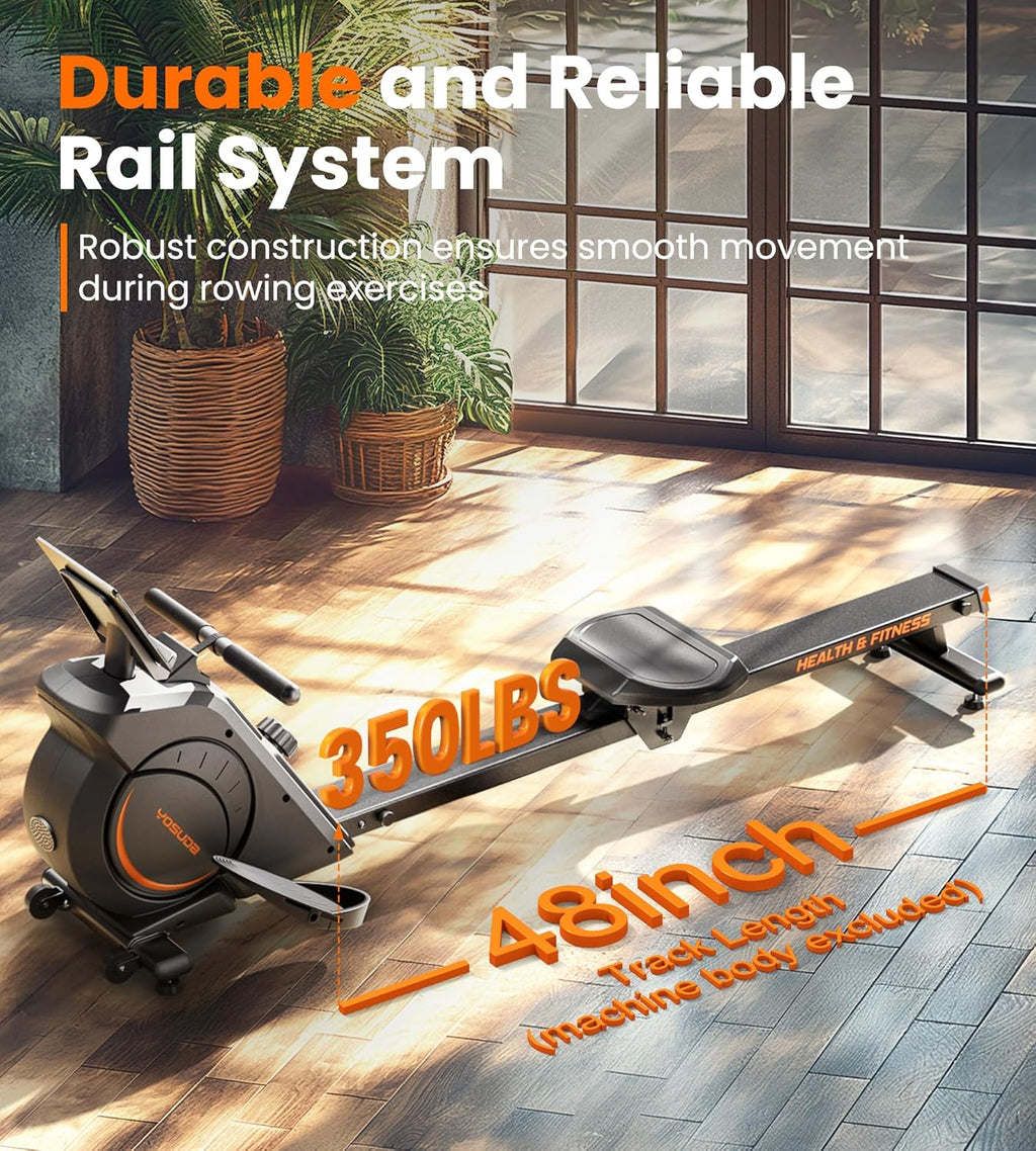 YOSUDA Home Magnet/Water Resistance Rowing Machine Support Bluetooth and Applications