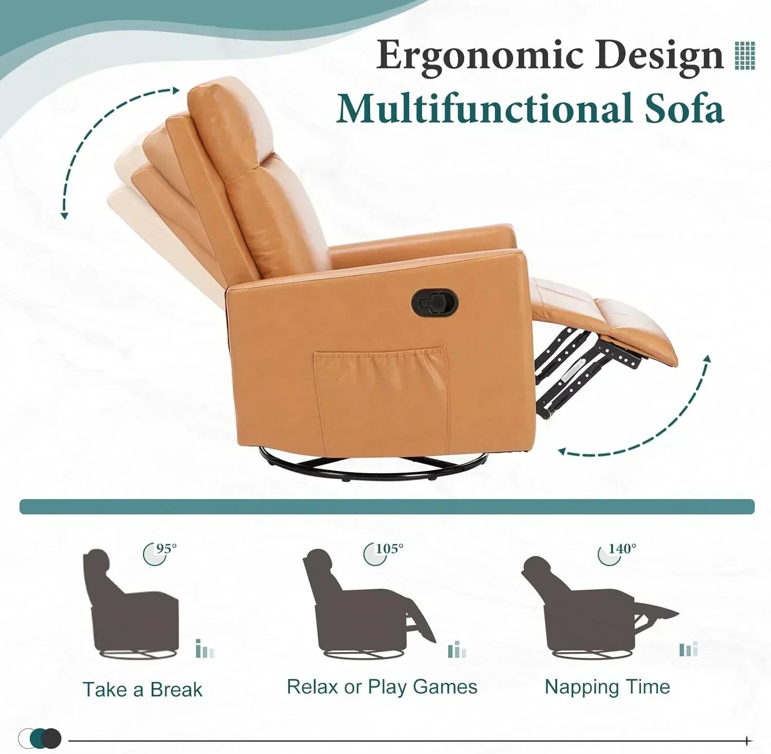 Sweetcrispy Massage Recliner Chair for Adults Adjustable Home Theater Seating