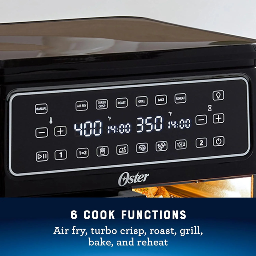 Oster 11-Quart Flex Air Fryer Oven Dual Air Fryer with 2 Cooking Zones Double with 6 Cooking Functions Large with 2 Frying Baskets