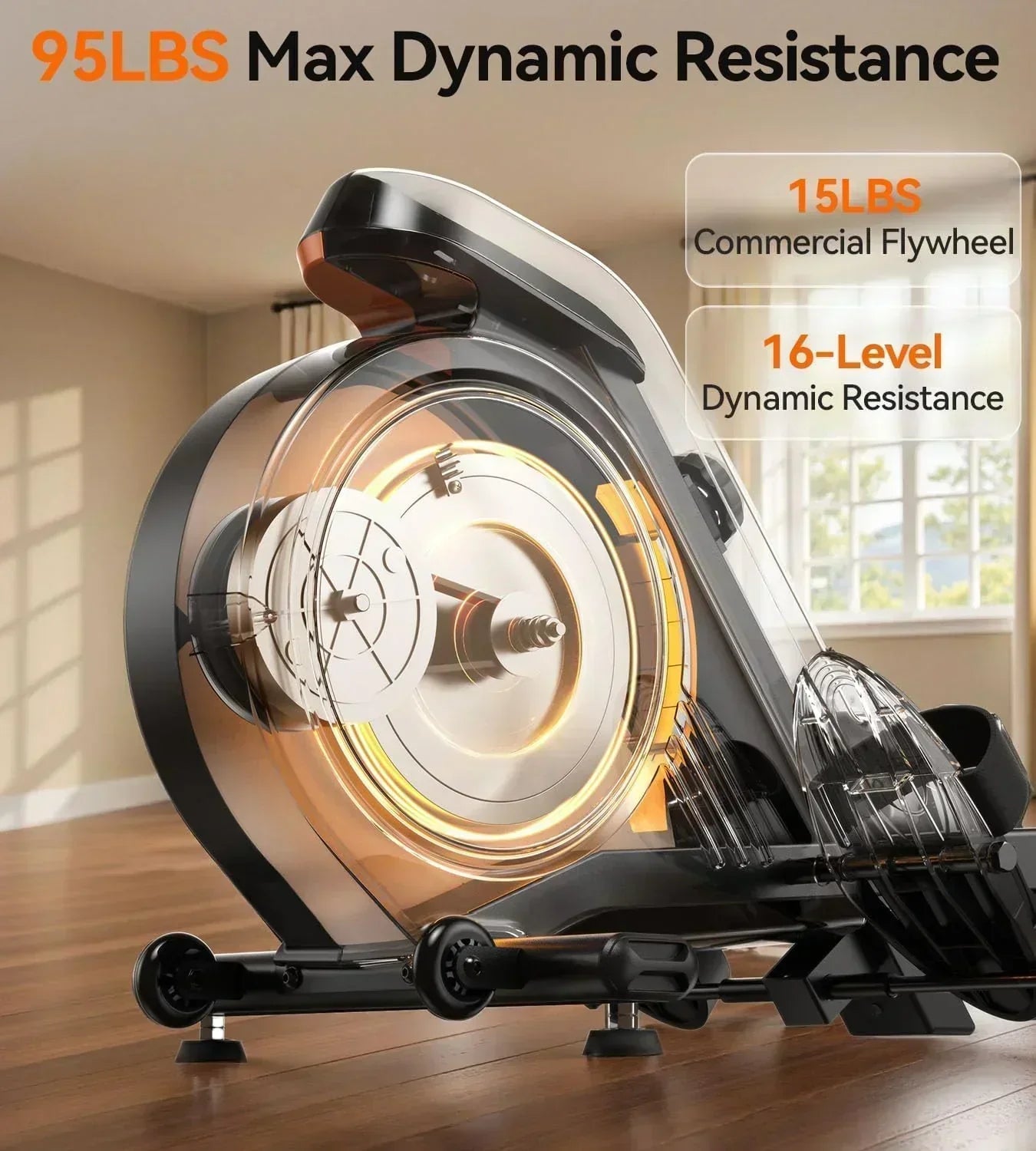 YOSUDA Home Magnet/Water Resistance Rowing Machine Support Bluetooth and Applications