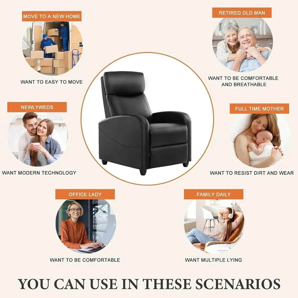 Sweetcrispy Massage Recliner Chair for Adults Adjustable Home Theater Seating