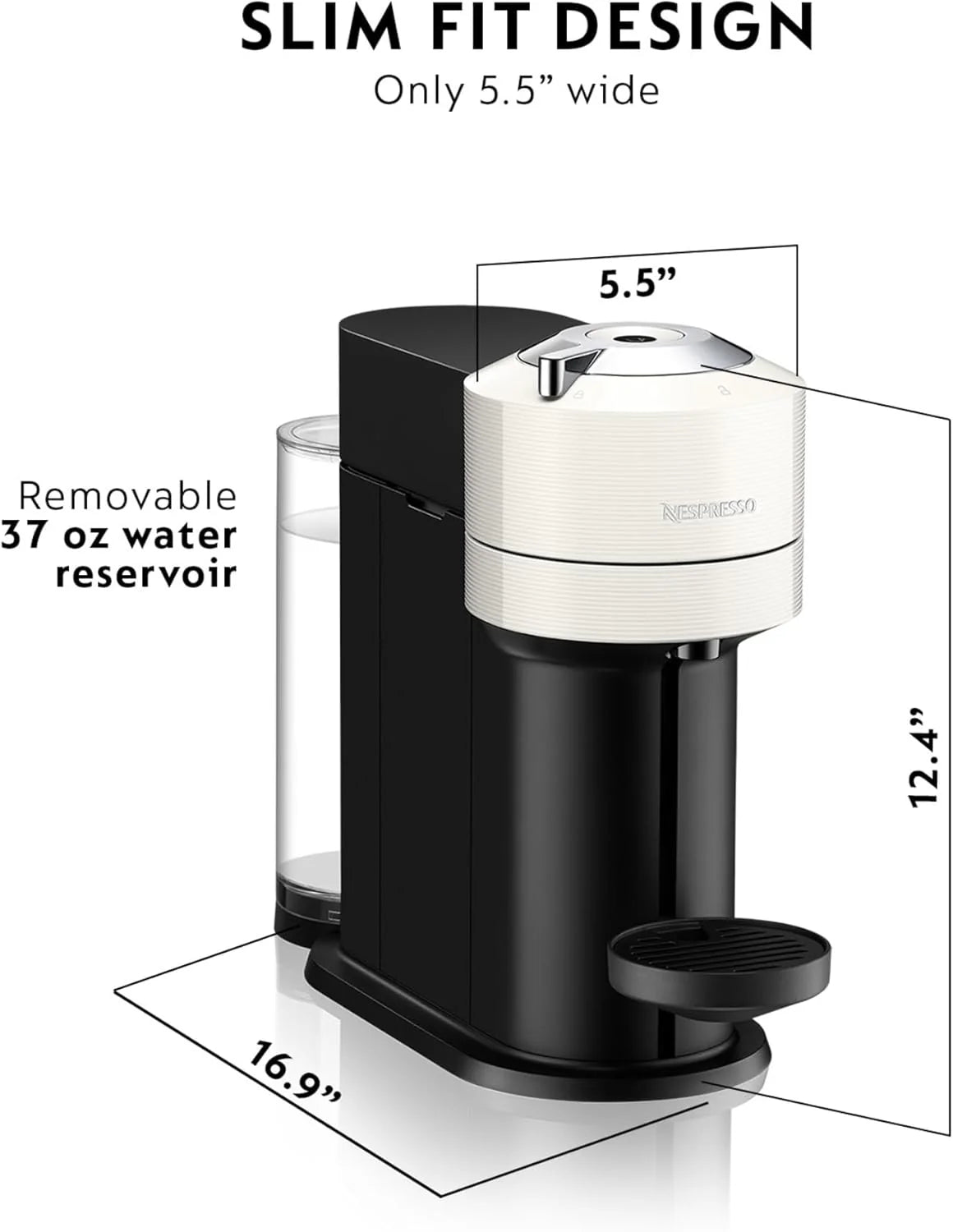 Nespresso Vertuo Next by De��Longhi White Coffee & Espresso Machine